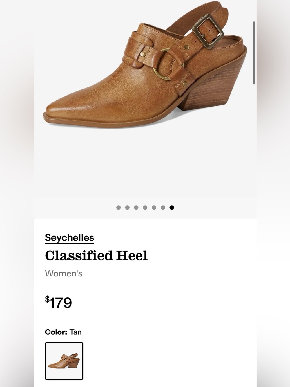 Seychelles Classified Heel Tan Leather Western Mules Size 8 RETAILS $179